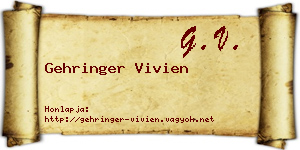 Gehringer Vivien névjegykártya